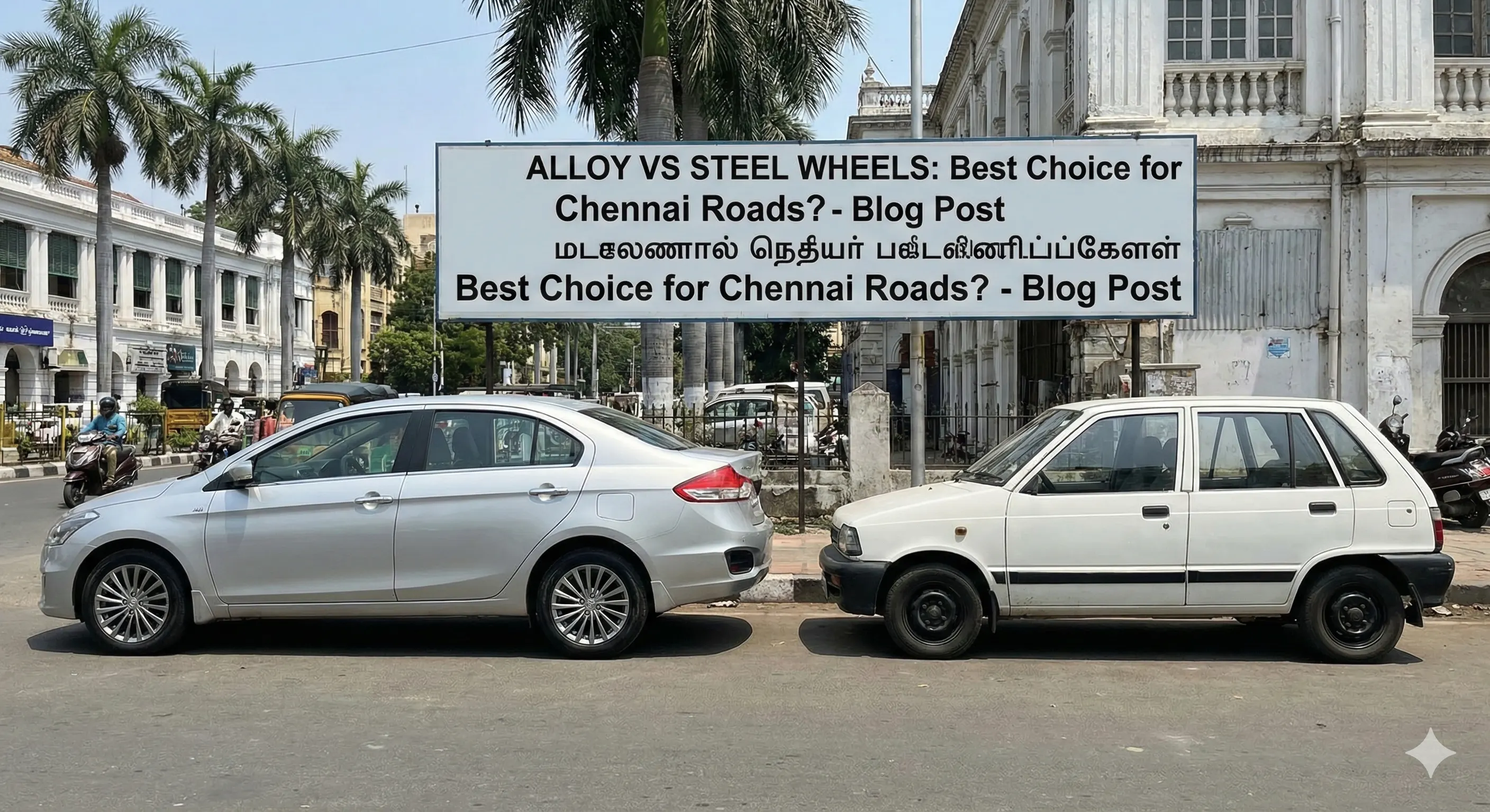 Alloy wheels vs steel wheels car performance mileage style Chennai