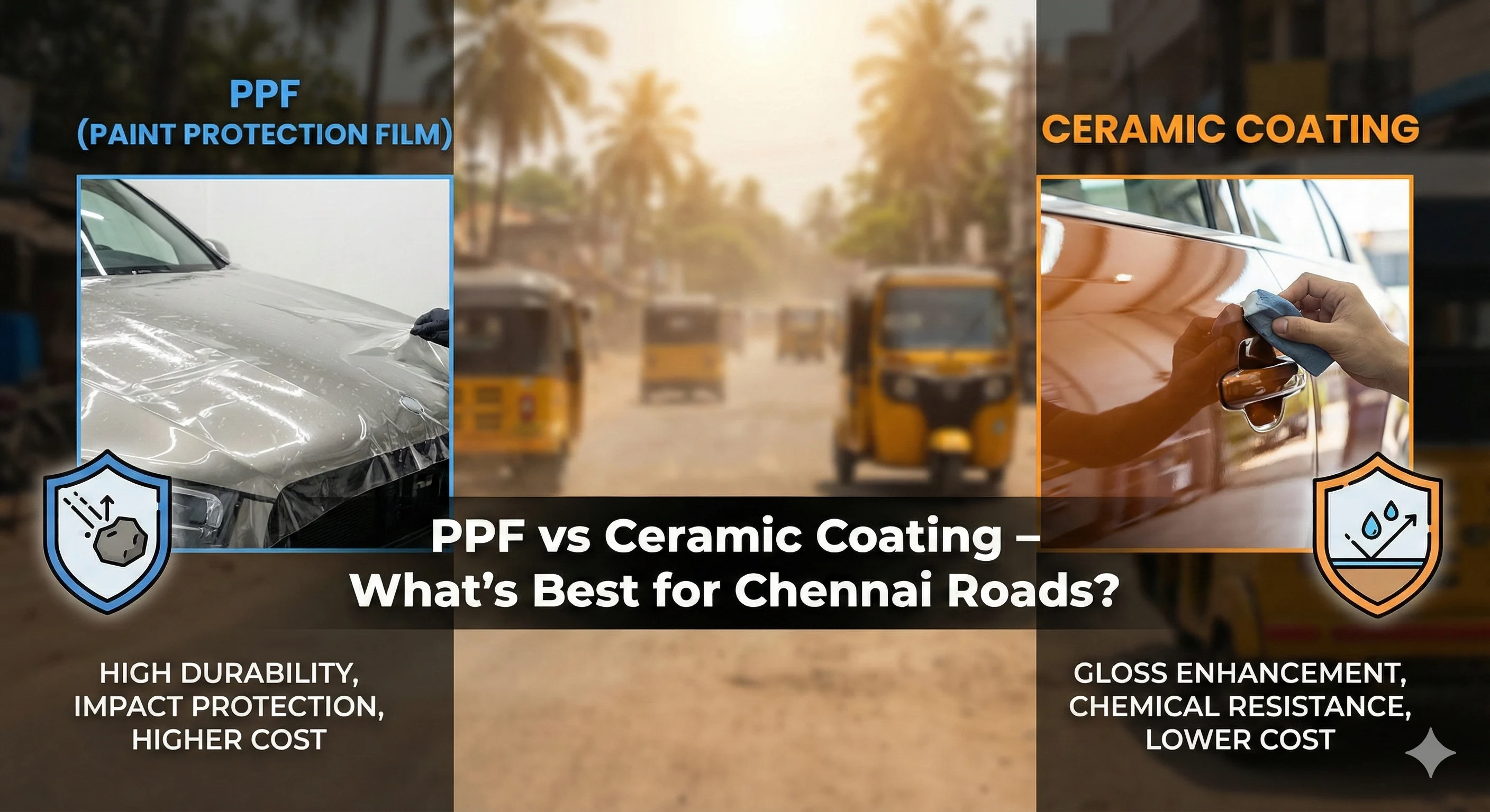 PPF vs ceramic coating paint protection Chennai comparison